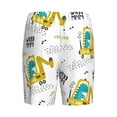 thumbnail image 2 of Lsque Dinosaur on Excavator Mens Sleep Pajama Shorts,Short Pajama Pants, Cotton Ultra-Soft Knit-Small, 2 of 9