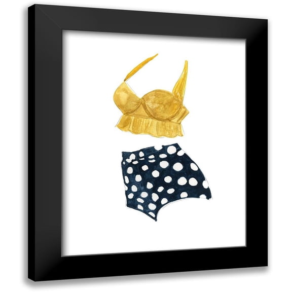 Robinson, Carol 12x14 Black Modern Framed Museum Art Print Titled - Vintage Swimwear IV