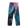 thumbnail image 3 of Lsque Colorful Plant Wolf Print Men's Pajama Pants, Lounge Pant - Comfortable Home Wear,Elastic Waistband, Stylish Design-Medium, 3 of 9