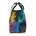 thumbnail image 2 of Lsque Vibrant Fluid Motion Art Pattern Lunch Bag Women/Men Insulated Lunch Box,Small Leakproof Cooler Food Lunch Containers Reusable High Capacity Lunch Tote Bags, 2 of 6