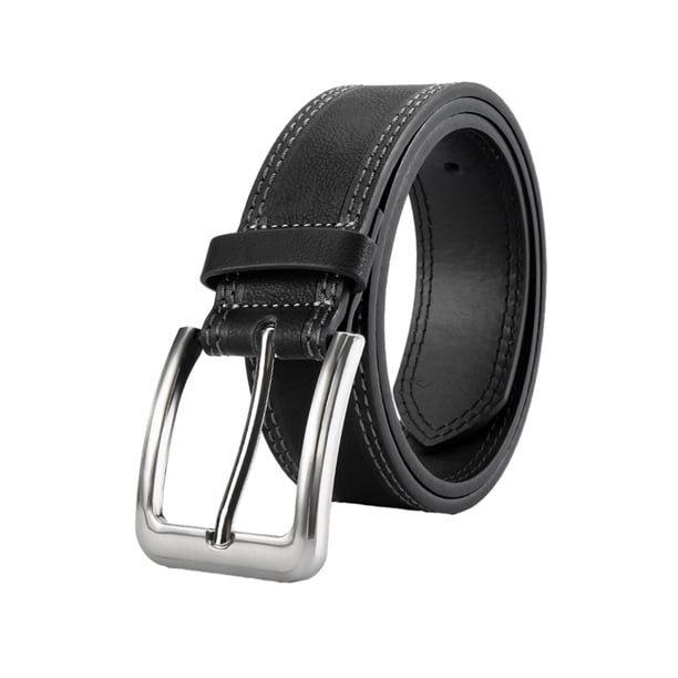 Qarigey Cinturón de hombre de textura suave para todas las tendencias que combina con un aspecto limpio, trenzado, elástico, casual, hebilla Cinturones Negro 110cm