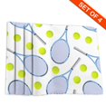 thumbnail image 2 of DouZhe Polyester Set de Sets de Table de 4, 3D Rennis Motif Balle Résistant à la Chaleur Place Mats pour Table à Manger, 12 "x 18", 2 of 6