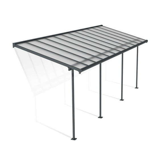 Canopia by Palram Sierra™ Couverture de patio 7,5 pi x 22,5 pi Panneaux transparents à cadre gris