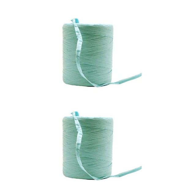 VONKY Fil de Papier Raphia Durable et Polyvalent pour Amateurs de Bricolage Belles Couleurs Ruban de Papier Naturel Vert 2Set