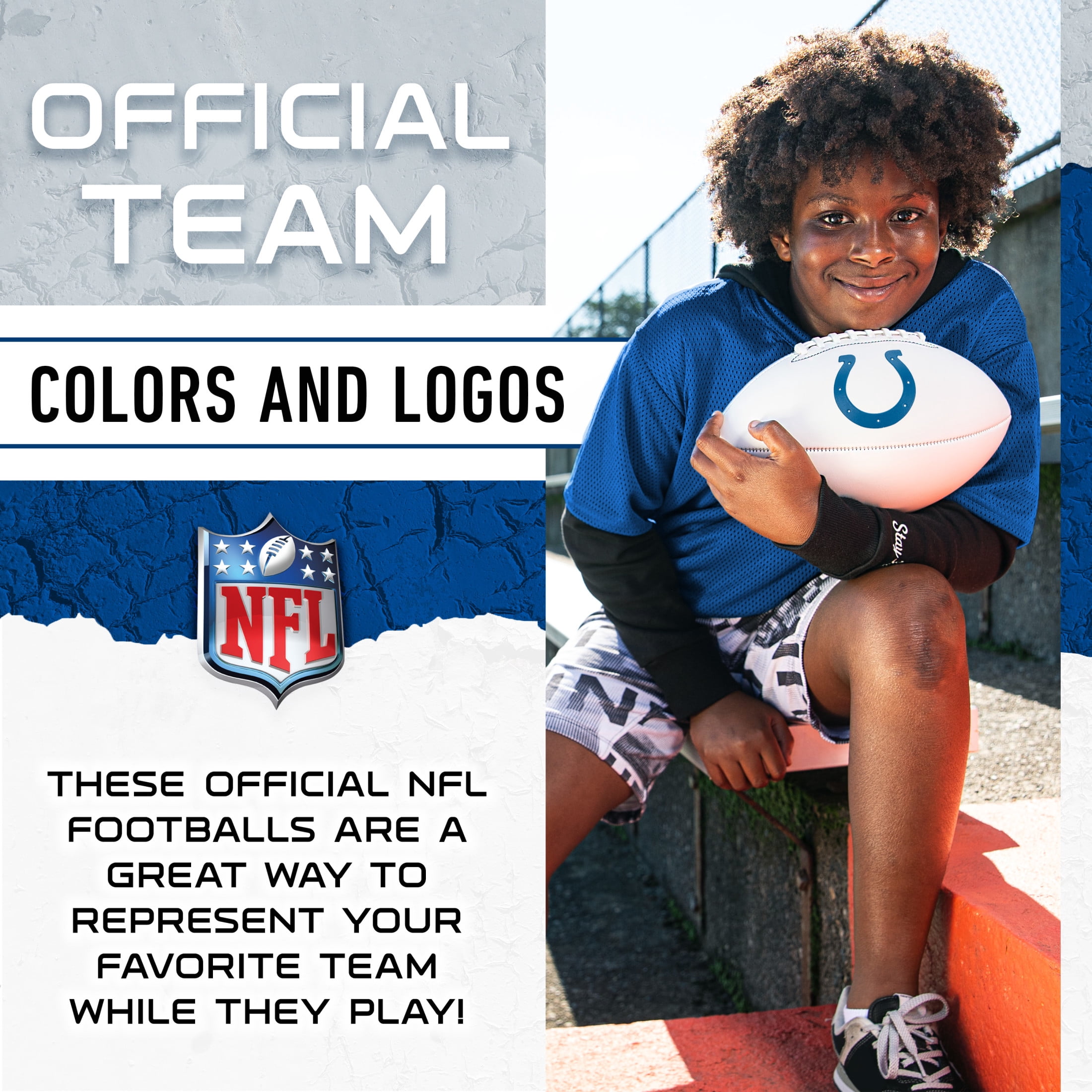 Franklin Sports NFL Indianapolis Colts Autograph Football - Official Size White Panel Souvenir Football for Autographs + Signatures - NFL Team Fan Shop Memorabilia Football for Display