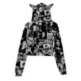 thumbnail image 2 of Kpop Stray Kids MANIAC Logo Printed 3D Cat Ears Hoodie for Women Long Sleeve Pullover Hooded Sweatshirt, 2 of 3