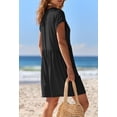 thumbnail image 4 of Merokeety Summer Rompers for Women Casual V Neck Shorts Overalls Loose Fit Onesie with Pockets Black 2xl, 4 of 5