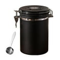 thumbnail image 3 of Coffee Bean Storage Household Coffee Bean Sealed Storage Tank Stainless Steel Vacuum Storage Airtight Storage Tank for Cookie Sugar Kitchen black.8L, 3 of 7
