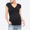thumbnail image 5 of breaise Womens Maternity Nursing Tops,Layered Wrap for Breastfeeding, V Neck Short Sleeve Breastfeeding Shirts, Tee Shirts Pregnancy Postpartum Clothes, 5 of 6