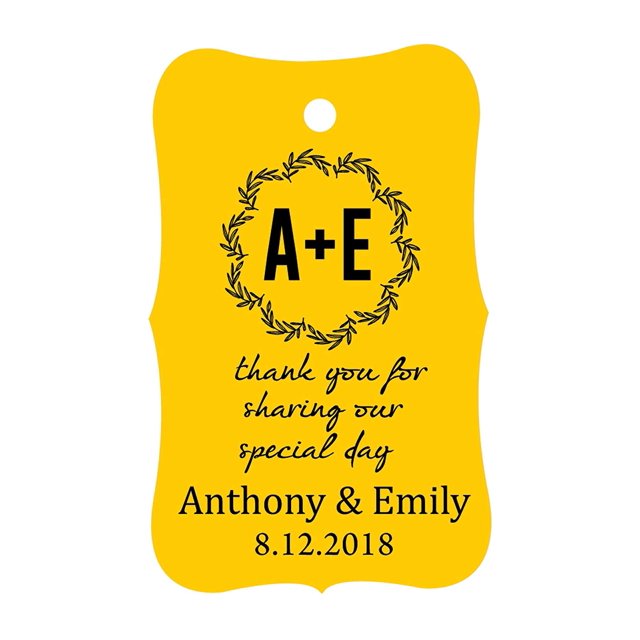 100 PCS Thank You for sharing our special day Custom Made Hang Tags Personalized Wedding Favor Gift Paper Tags