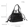 thumbnail image 1 of Bolsa De Hombro Bolsa vagabundo para mujer, con cordón, patrón de cocodrilo, Bolsas satchel para dama (negro) Likrtyny Para Estrenar, 1 of 9