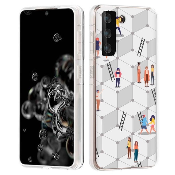 TalkingCase Slim Phone Case Compatible for Samsung Galaxy S21 5G, S30,(Not S21+,S21 Ultra),Tiny People Print,Lightweight,Flexible,Soft, USA