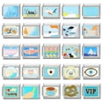 thumbnail image 2 of Blue Sea Waves Sun Moon Plane Seabed Star Butterfly Beads Fit 9mm Italian Charm Links Bracelet Stainless Steel DIY Jewelry Gifts, 2 of 5
