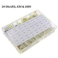 thumbnail image 3 of Generic 460 Pcs 24 Valeurs 63V & 100V Kit d'Assortiment Electrolytique Capacitor avec Condensateurs Assortis et Boîte de Rangement, 3 of 6