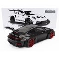 thumbnail image 2 of Minichamps 2023 Porsche 911 992 GT3 RS Black w/ Pyro Red Wheels 1:18 SEALED, 2 of 8
