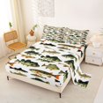 thumbnail image 2 of Castle Fairy Panfish Tile Bed Sheets 4-Piece,Mixed Bass White Pattern Full Size Sheets,Moss White,1 Fitted Sheet,1 Flat Sheet and 2 Pillowcases, 2 of 6