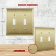 thumbnail image 3 of ENERLITES Toggle Light Switch Metal Wall Plate, Stainless Steel, Corrosion Resistant, Standard Size 2-Gang 4.50" x 4.57", 7712-BB, Brushed Brass, Gold, 3 of 5