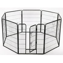 Bestpet Heavy Duty 8 Panel Folding Metal Pet Playpen Dog Exercise Fence, 24" x 32"