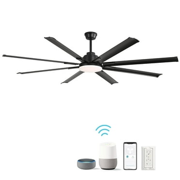 Sofucor 72" Smart Ceiling Fan, Indoor/Outdoor Ceiling Fans with Lights and Remote, Work with Alexa/Google/App, 3-Color Light 6-Speed Timing Reversible DC Motor for Bedroom Living Room Patio