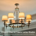 thumbnail image 4 of 6 Pcs Chandelier Lamp Shades 5 Inch, Mini Barrel Lampshades Clip On for Table Lamp Wall Lamp Replacement, Natural Linen Mini Lamp Shade, 3.5x5x5.5in (Top Height Bottom), 4 of 7