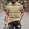 thumbnail image 2 of Maean Mens Striped Short Sleeve Tee Crew Neck Casual Basic Shirts Color Block Summer Fashion Tees Tshirts, 2 of 5