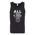 thumbnail image 2 of Wild Bobby, All I Need is Jesus & Coffee Inspirational/Christian Men Graphic Tank Top, Black, 3X-Large, 2 of 6