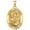 Yellow, variant on Saint Tatiana - Oval Religious Medal - 1/2 X 2/3 Inch Size of Dime, Solid 14K Yellow Gold