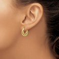 thumbnail image 3 of 14k Yellow Gold Polished Twisted Double Hoop Earrings - 12mm, 3 of 6