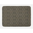 thumbnail image 1 of Classical Bath Mat, Oriental Rounds Curves with Pigeons and Ornamental Floral Motifs Repetition, Plush Bathroom Decor Mat with Non Slip Backing, 29.5" X 17.5", Dark Sepia Tan, by Ambesonne, 1 of 2