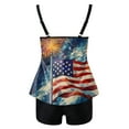 thumbnail image 5 of Zhden Womens Tankini Swimsuits with Shorts American Flag Graphic Two-Piece Tankini Swimsuits Tummy Control Tankini Swimsuits(Z01-Sky Blue,XXL), 5 of 5