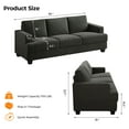 thumbnail image 4 of BLAZANT 89" Sofa Couch, 3 Seater Sofa with Suppleness Armrests, Corduroy Fabric Deep Seat Sofa with Upholstered Cushion& Backrests, Modern Comfy Couch for Living Room Apartment Office, 4 of 11