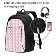 thumbnail image 2 of Balery Flamingo On Checkered Mochila con carga USB para hombre y mujer - Mochila impermeable y antirrobo para laptop con puerto USB para viajes, trabajo, 2 of 7