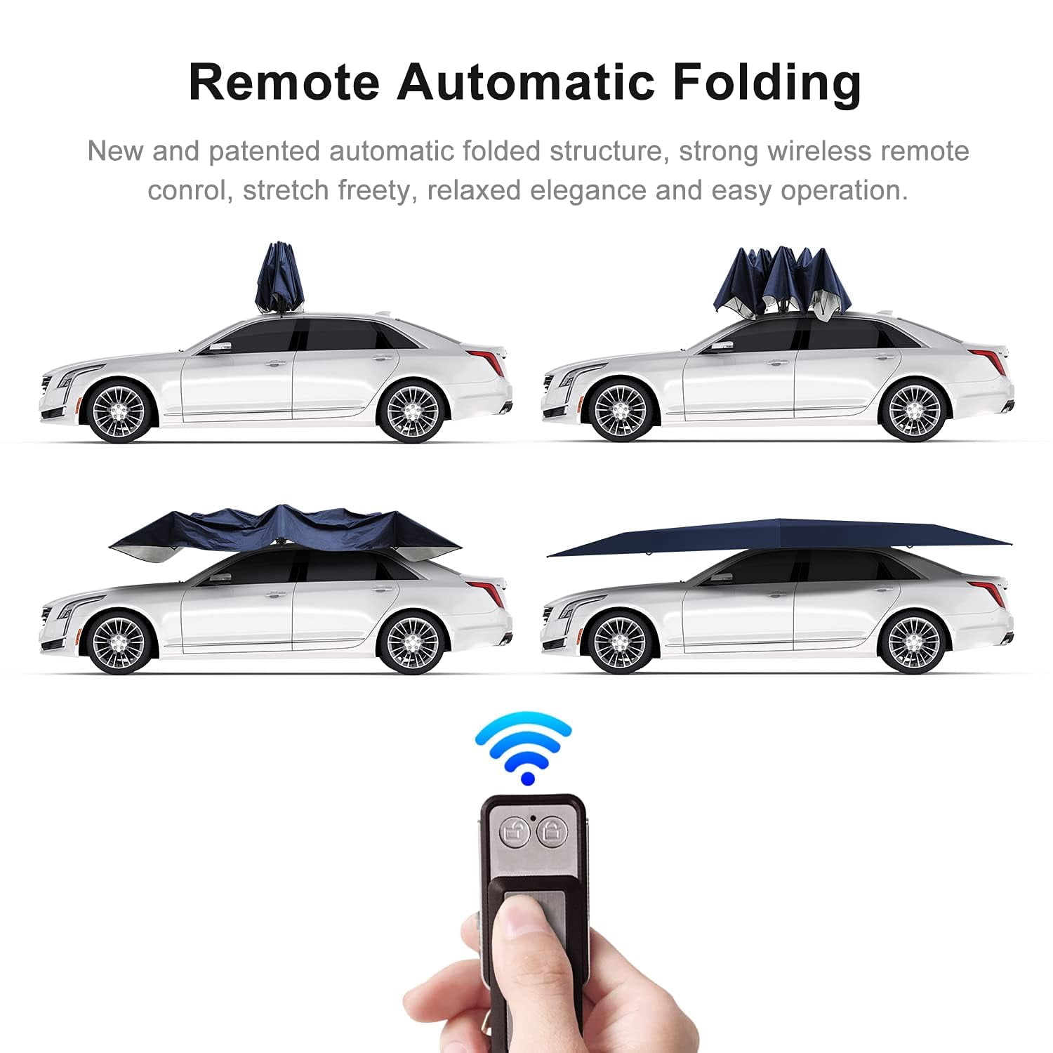 Fully Automatic Car Umbrella Tent, Universal Car Cover Tent for Outdoor Summer, Protect Car from Sun Rays & Heat Damage Keep Cool