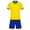 Yellow, variant on TOOYOU Girls Outfits Kids Short Sleeve T Shirt And Mesh Shorts Soccer Football Set Competition Training Suit Fashion Casual Clothing Set Blue Size 5-6 Years