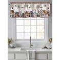 thumbnail image 2 of Curtain Valance for Windows,Country Star Farmhouse Home Kitchen Valances Rod Pocket Short Curtains,Retro Brown Wood Board Window Treatment Panel for Bedroom Bathroom 42"x18", 2 of 7