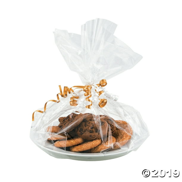 Small Clear Cellophane Basket Bags