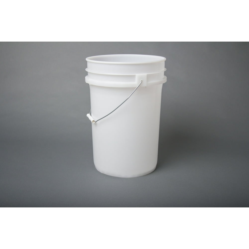 White 6 Gallon Food Storage Pail with Metal Handles