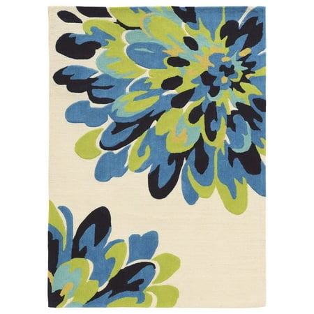 

Trio Bloom Ivory And Blue 5X7