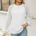 thumbnail image 2 of ATOYSOY Women's Long Sleeve Tees Fall Winter Loose Lace Raglan Tops Outwear Crew Neck Sweatshirts Casual Elegant Shirts Solid Color Pullover Fashion White M, 2 of 8