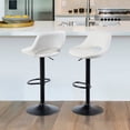 thumbnail image 5 of Bar Stools Set of 2, Counter Height Swivel Barstools,Modern PU Leather Upholstered Bar Chairs with Back and Footrest, Adjustable Bar Stool for Kitchen Island, Bar,White, 5 of 8