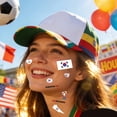 thumbnail image 5 of Deeceymbur 10 Pack Waterproof Removable Flag Temporary Tattoos Face Stickers for International Teams Fan Gear Party Supplies Multicolor Sports Celebration Decals, 5 of 6