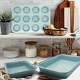 thumbnail image 3 of CHEF LANG  Bakeware Sets, 5pcs Pans Set, Non-Stick Kitchen Pan,Including Baking Accessories, Cookie Chips, Cake Pan, Bread Pan, Muffin Pan, Pizza Pan - Blue, 3 of 10