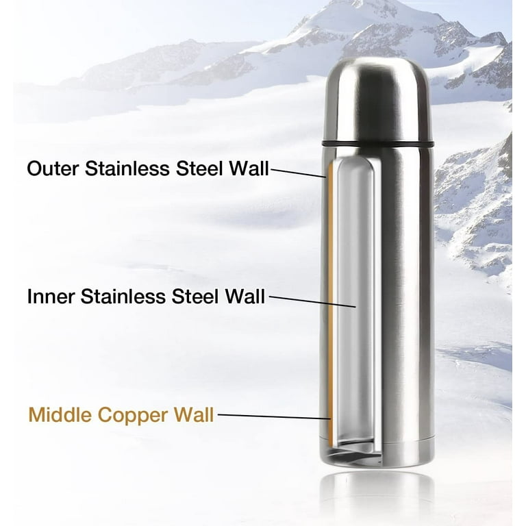 Best Stainless Steel Coffee Thermos, BPA Free, New Triple Wall Insulated, Hot & Cold for Hours, Perfect for Biking, Backpack, Camping, Office or Car