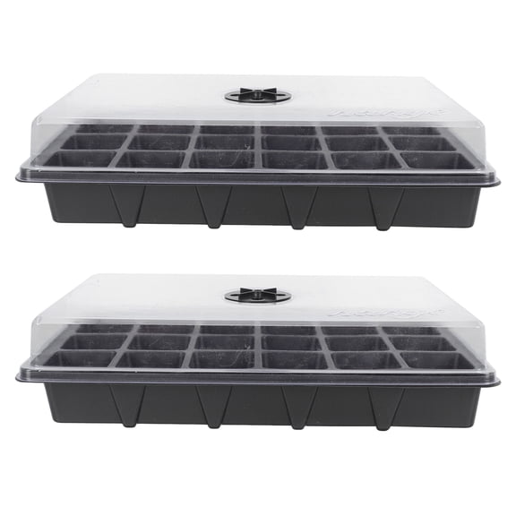 Monyance Gardening Tray Cabilock Seedling Starter Trays with Lid - 2Pcs 2 Cells Plant Grow Kit(14.96X9.06X3.54Inches)