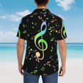 thumbnail image 4 of Balery Music Notes Camisas hawaianas de manga corta para hombre, camisas playeras de corte holgado, camisas de vacaciones con botones,XX-Large, 4 of 7