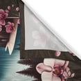thumbnail image 2 of Ambesonne Lake Kitchen Curtains, Spring Joy Landscape Orchids, 55"x36", Pink Brown and Cadet Blue, 2 of 3