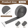thumbnail image 2 of Tiras de cuero plegables de 5 m x 30 mm, cinta de PU gris para recortar bordes, cordón de cuero plano, correas de cuero sintético con grano de piel de cordero, cuerdas, hilo, 2 of 7