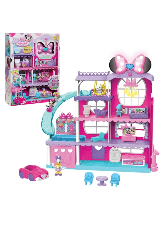 Disney Junior Minnie Mouse Ultimate Mansion 22-inch Playset, Figures, and Accessories, Kids Toys for Ages 3 up