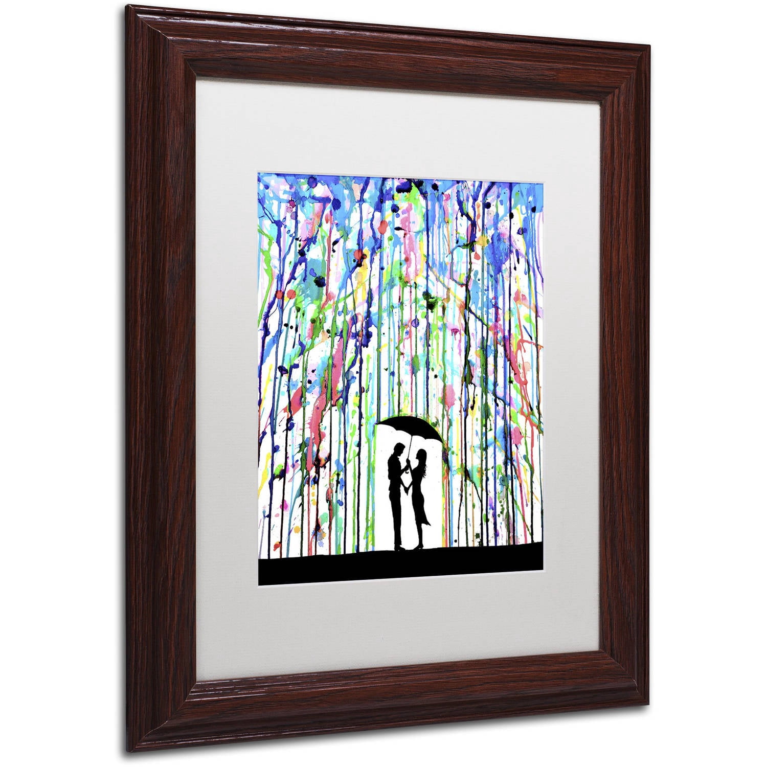 Trademark Fine Art 'Pour Deux' Canvas Art by Marc Allante, White Matte, Wood Frame