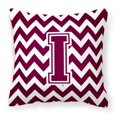 thumbnail image 1 of Cojín decorativo de tela Caroline's Treasures granate y blanco Letra I Chevron 14 H x 14 W, 1 of 1